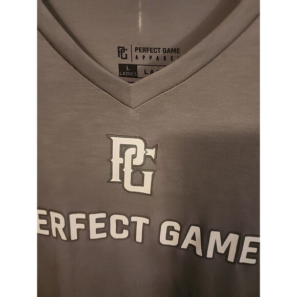 Perfect Game Apparel Baseball Gray Womems Large Short Sleeve Shirt Nwt Cr60 New - Picture 2 of 4